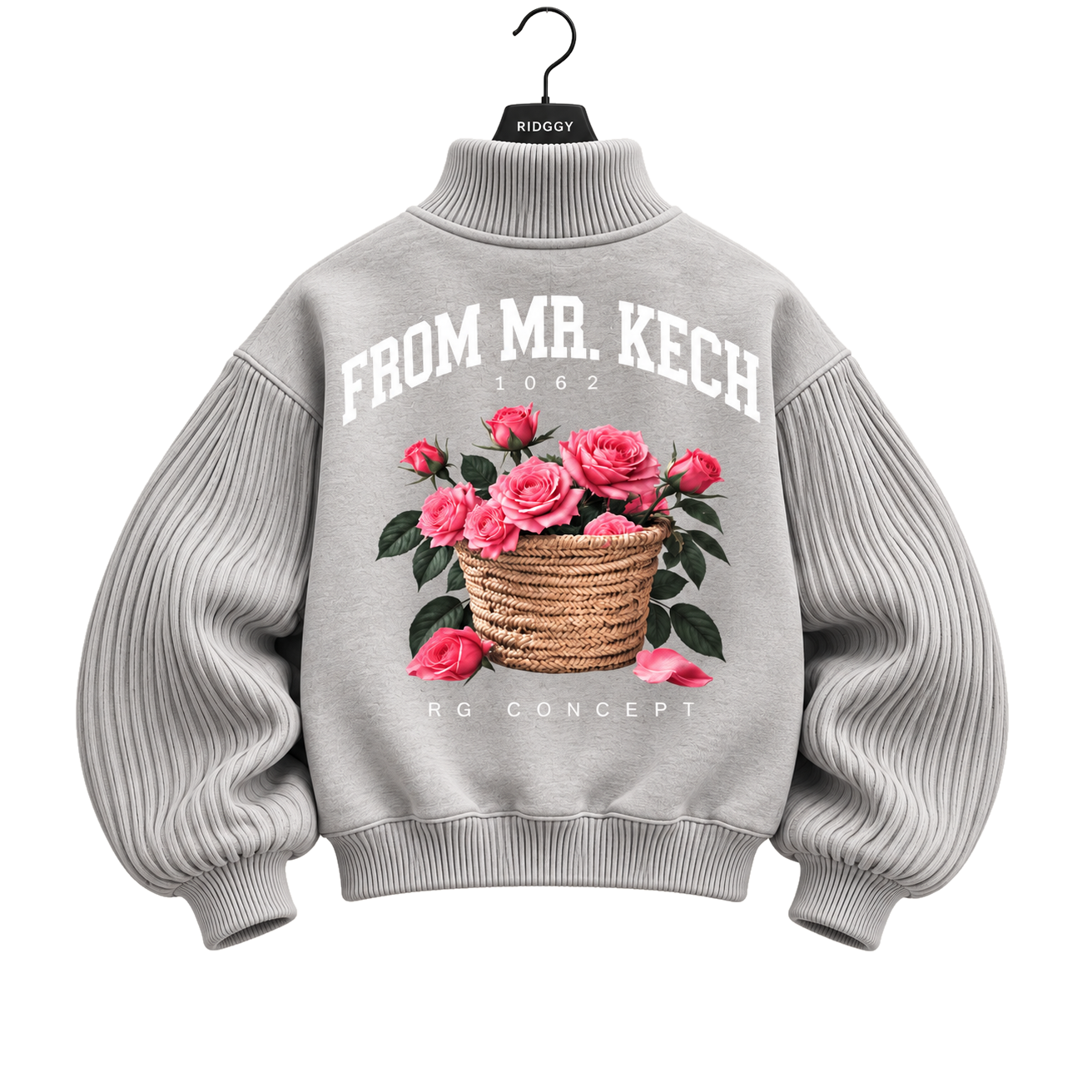 FROM MR. KECH ZIP — Gris clair — dos, photographie officielle sur cintre RIDGGY